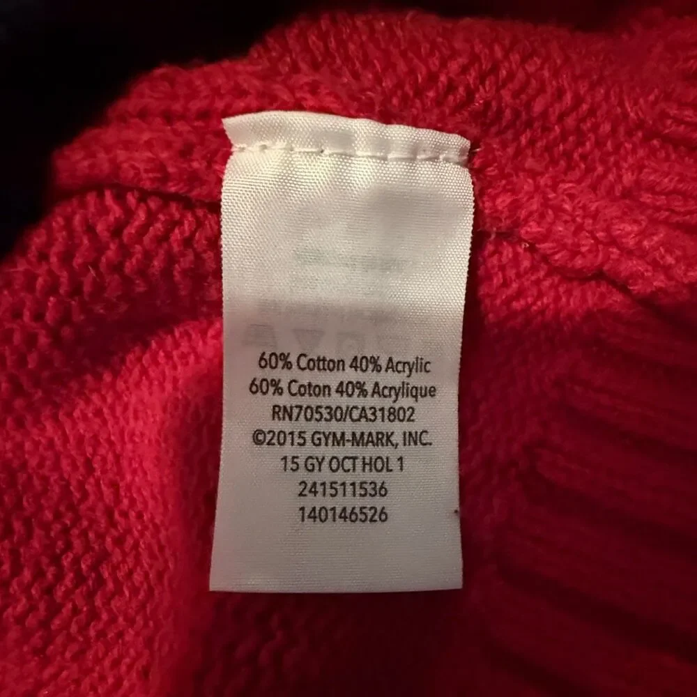 Gymboree Fair Isle Shawl Collar Sweater Toddler 3T Red Navy Snowflake Knit